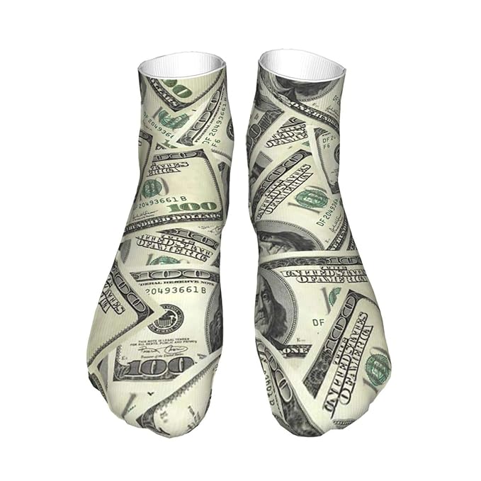 100 Dollar Money Men's Ankle Work Training Socks Moistureproof Soft