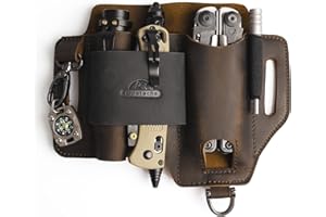 Topstache EDC Multitool Sheath for Belt,Leather Belt Pouch for Work and Daily Use,Gifts for Men,Secure and Convenient Tool Or