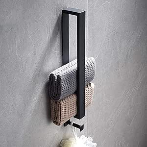 Temgin Toalleros de Barra Baño con Gancho sin Taladro ...