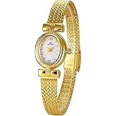 Gosasa Luxury Women Vintage Bracelet Wrist Watch Dainty Small Ladies Oval Quartz Watch Mesh Strap with Tools Included