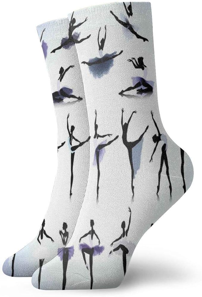 Female Ballet Dancers Performing Arts Novelty Crew Socks Athletic Socks