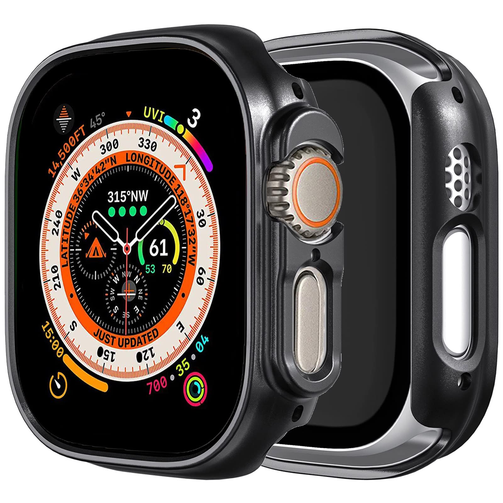 Miimall Compatible with Apple Watch Ultra 2 49mm Case, Hard PC [Without Screen Protector], Ultra-Thin Lightweight for Women Men Protective Cover for Apple Watch Ultra/Apple Watch Ultra 2 49mm-Black