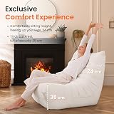 Vesgantti Togo Fireside Chair Beige Suede Lounge Ergonomic Lumbar Support view 6