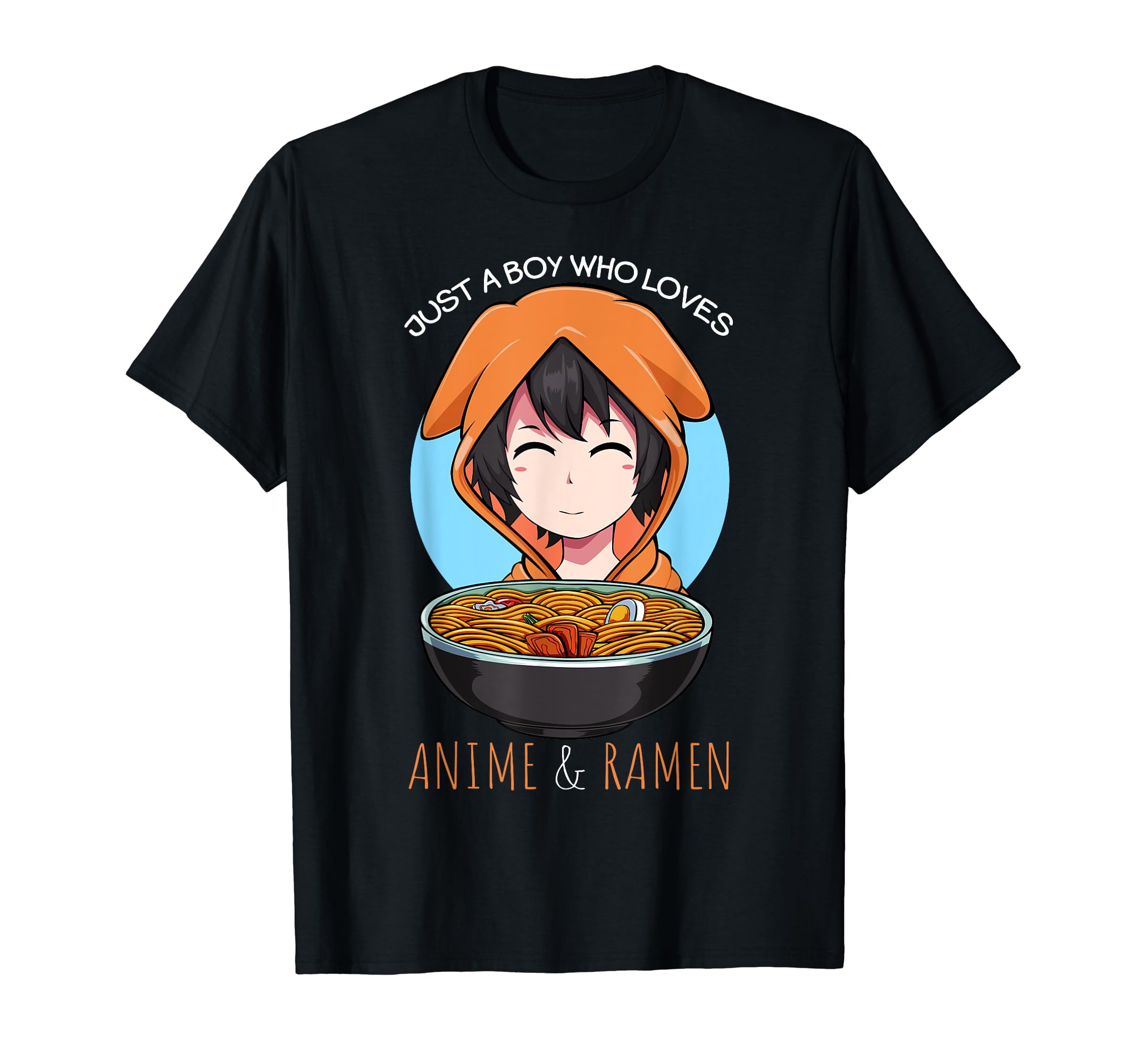 Boy Who Loves Anime And Ramen Cute Sweet Kawaii Foodie Fun T-Shirt