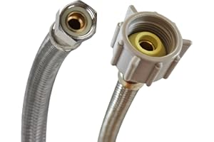 Fluidmaster B1T06 Toilet Connector, Braided Stainless Steel - 3/8 Female Compression Thread x 7/8 Female Ballcock Thread, 6-Inch Length