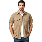 EIGIOO Men's Short Sleeve Quick-Dry Fishing Shirts | UPF 50+, Vented Back, Lightweight &amp; Packable, Wrinkle &amp; Stain Resistant, Durable Water-Repellent. Ideal for Outdoor Wear.