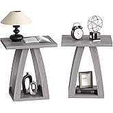 FROMJBEST End Tables Living Room, Side Table Beside Sofa, Nightstand for Bedroom, Couch Side Table with Shelf, Modern End Tab