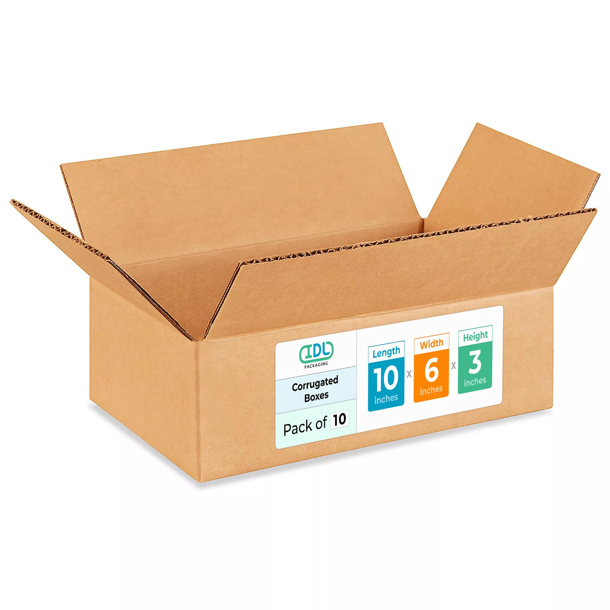Medium Moving & Shipping Boxes 10x6x3 inches (10-Pack) - Extra Strength 200 lb vs Regular - Corrugated Cardboard Boxes for USPS/UPS/FEDEX - Packaging Box - Corrugated Box by IDL Packaging Image