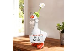 MASHDE Magnetic Goose Key Holder, 7 Inch Desk Goose with Outfits, Cute Funny Home Decor Kawaii Room Decor for Porch Desk Bedr
