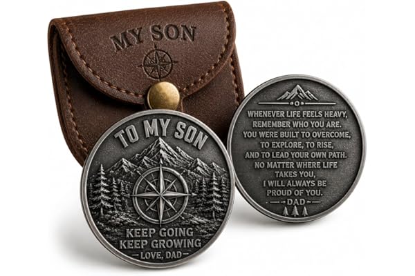 to My Son Challenge Coin from Dad, Inspirational Graduation Gift for Son, Encouragement Keepsake Gift for Boys Men from Father