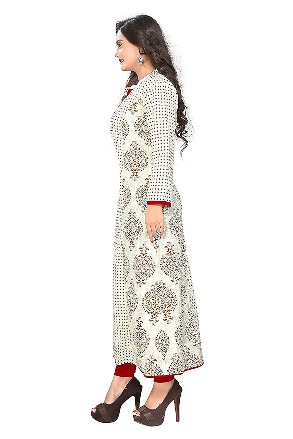 fabdiamond women's cotton a-line kurti(xl-size)