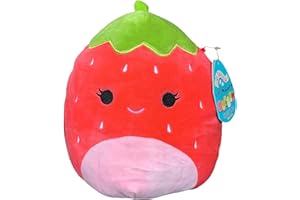 Squishmallow Oficial Kellytoy Food Squad Plush Toys Soft Plush Animal (8 Inch, Scarlett Strawberry)