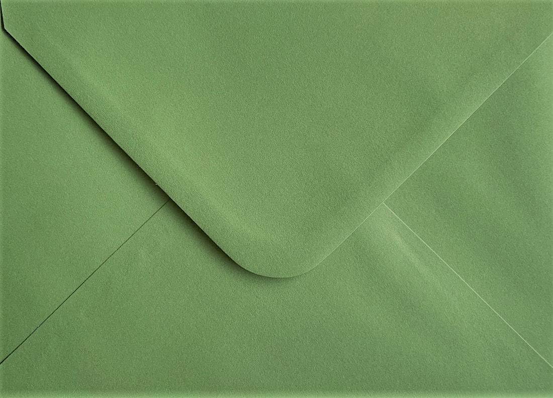 25 Pack 5x7 Inch Olive Green Envelopes - 133mm x 184mm - Gummed 100gsm