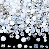 ZHIYUXI 1100PCS 4mm 6mm 8mm White Faceted Glass Beads for Jewelry Making Crystal Assorted Suncatchers Glass Beads for Bracelet Making Necklaces Accessories