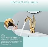 Suguword Gold Swan Basin Faucet Washbasin Mixer Tap Brass Chrome H59A view 5