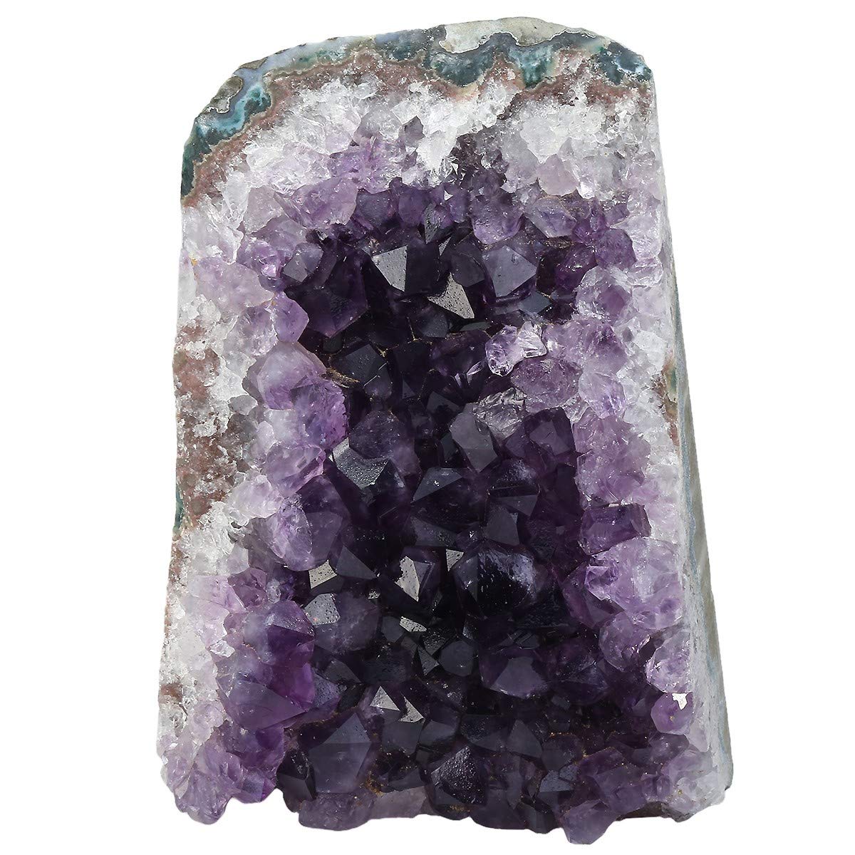 Nupuyai Natural Amethyst Cluster Specimen Stone Home Decoration, Raw Crystal Quartz Geode Figurines Office Decor