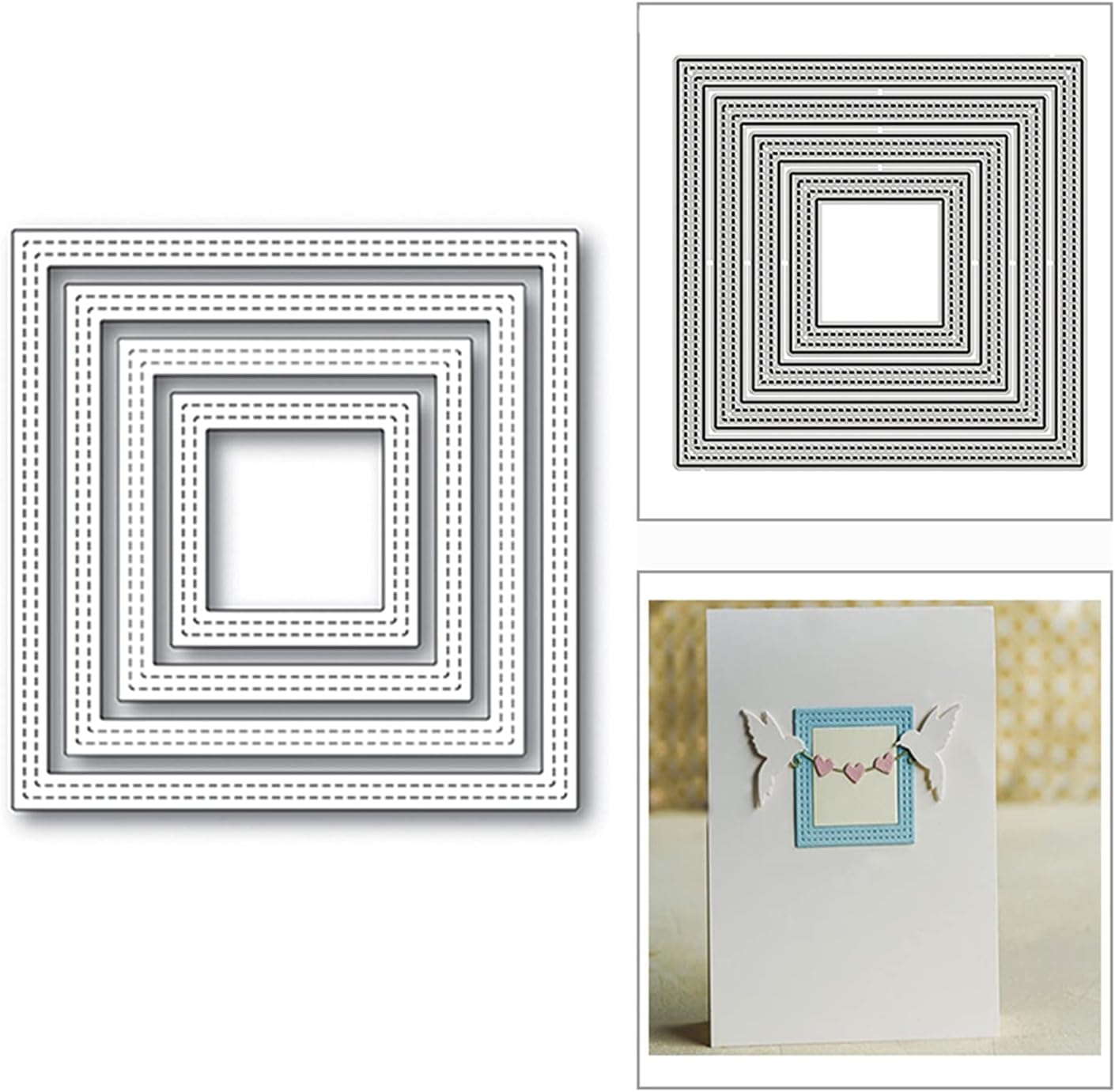 Sygjal Nesting Double Stitched Square Metal Cutting Dies for DIY