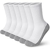 BOOPH Kids Boys Girls Athletic Crew Socks Performance Cushioned Thick Cotton Socks for 5-14 Years 6 Pairs