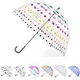 totes Kids Clear Lightweight Dome Canopy Bubble Umbrella with Wind and Rain Protection