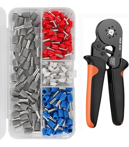 Ferrule Crimping Tool Kit – 2120-Piece Wire Terminal Set With Self-Adjustable Ratchet Pliers For AWG 23-7 (0.25-10mm²)