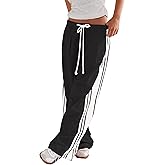 Womens Hudson Canyon Pants Side Striped Sweatpants Drawstring Waist High Rise Pant Trousers with Pockets