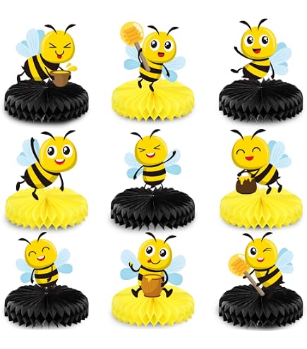12-Pack Gold & Black 'Bee One' Centerpiece Sticks - 1st Birthday Party Decor, Cake Toppers - View #8