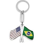 Brazil Flag Keychain – Brazil Souvenir Charm for Travelers, Bags, Keys, Backpacks