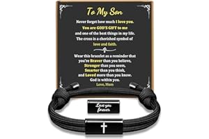 PEALICIOUS Christian Graduation Gifts for Teens, Soccer Bracelet for Teen Boy Gifts, Bible Verse Joshua 1 9 Cross Bracelet, t