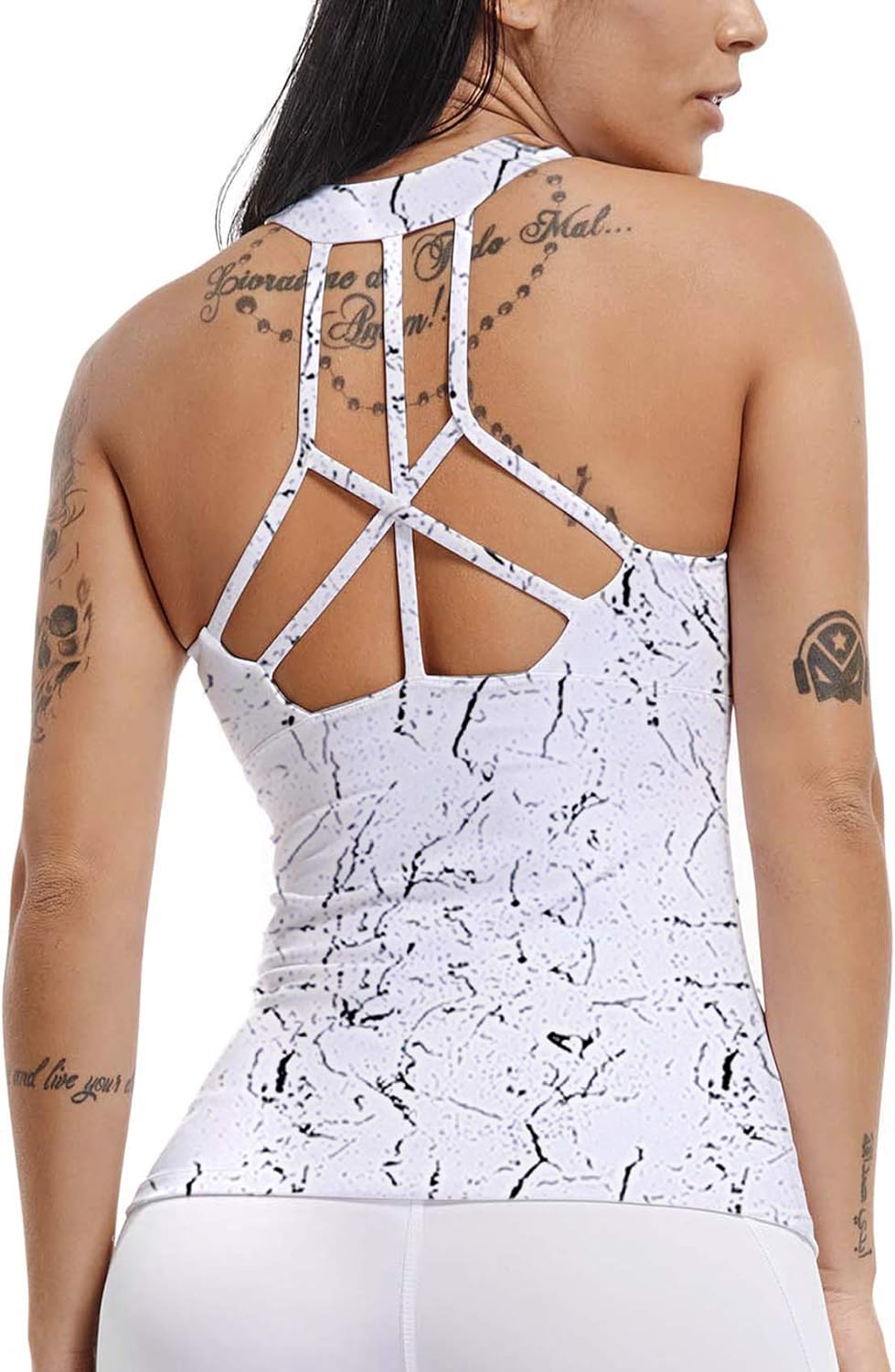 SEASUM High Impact Seamless Sports Bra Women Yoga Bra Crop Tops Workout Fitness Activewear Racerback Padded Shirt