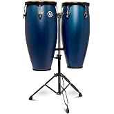 Latin Percussion City II Series Conga Set with Double Stand, Blue, LP646NYII