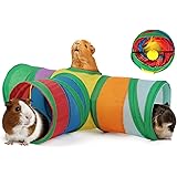 YUEPET 5.9" Guinea Pig Tunnels & Tubes Collapsible Pet 3 Way Play Tunnel Toys Small Animal Hideout Hideaway for Guinea Pig Ch