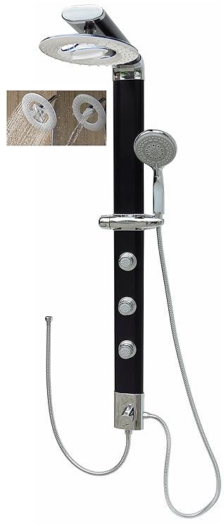 Duschsäule Duschpaneel Brausepaneel Duschsystem Komplettdusche große runde Regendusche Aluminium Duschgarnitur Dusch Set Hand