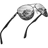 ZENOTTIC Polarized Aviator Sunglasses for Men Carbon Fiber Temple Pilot Sun Glasses with Mirrored Lens UV Protection