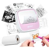 iDPRT Mini Sticker Printer Sticker, Thermal Maker Machine with 1 Roll Paper | Inkless Bluetooth Thermal Printer for iPhone &amp; Android, Pocket Printer for Labels, Barcodes, DIY Journaling, Kids Gift