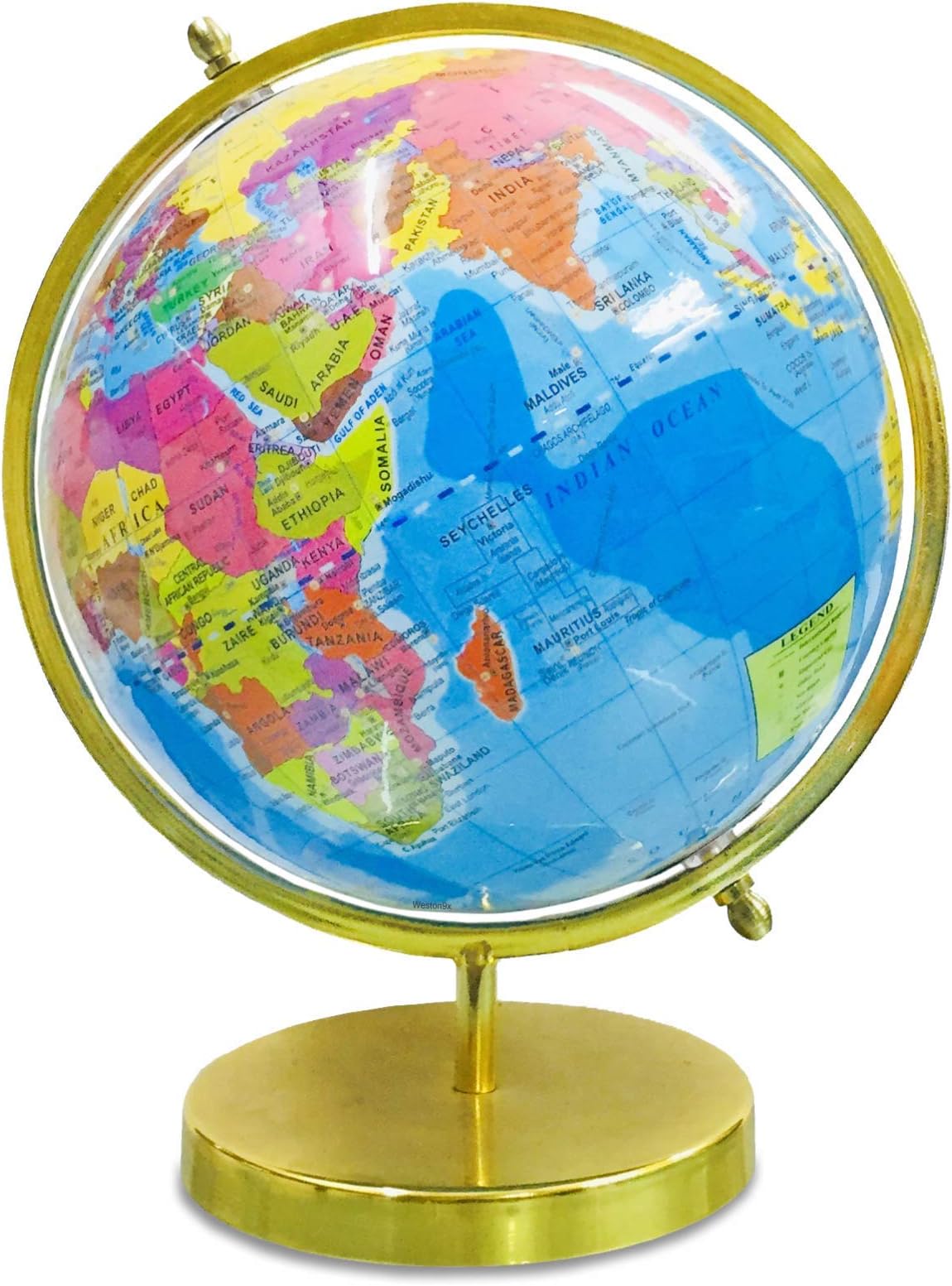Weston9x Educational Globe for Kids Learning - Political Globes for Students / Home Decor / Office Globe for Decor (8 Inch Full Arc Golden)