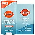 Lume Whole Body Deodorant And Soap - 2.6 Ounce Smooth Solid Stick With 72 Hour Odor Control and 5 Ounce Triple Milled Soap - Aluminum Free, Baking Soda Free and Skin Loving (Unscented)