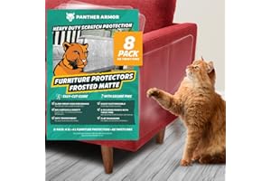 8 Pack Cat Scratch Furniture Protector Sheets – Matte Finish Couch & Sofa Guard from Cat Claws – Easy Apply, Removable, with 