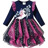 DXTON Girls Dresses Tutu for Toddler Long Sleeve Casual Tulle Winter Outfits 3-12T