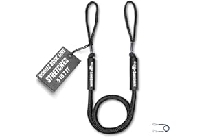 SandShark Premium Anchor Bungee Dock Line. Boat Accessories Anchor Line Absorbs Shock to Anchors and Docks w/Stainless Steel Clip - Black - 5-7ft