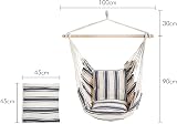 VonHaus Hanging Chair Outdoor with Attachments Blue White Stripe 1 Seater view 5