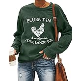 RMTXCD Chicken Sweatshirt for Women Thanksgiving Chicks Graphic Long Sleeve Tops Farm Lover Shirt Fall Casual Loose Pullover