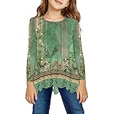 storeofbaby Girls Casual Tunic Tops Short Sleeve Loose Soft Blouse T-Shirt for 4-13 Years