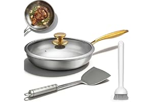 2026 Upgrade Siraat Pure Titanium Pan, 12" Non Stick Titanium Frying Pan, 100% Non-Toxic The Original Titanium Pan with Lid, 