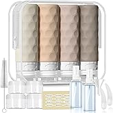 Silevoler 16pack Travel Bottles for Toiletries, TSA Approved Travel Size Containers Set, Leak Proof Refillable Liquid & Creams Toiletries Accessories Kit W/Toiletry Bag (Cream)