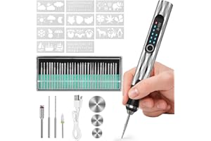 JMNGSHU Upgraded Electric Engraving Pen with 37 Bits & 3-Speed Adjust,USB Rechargeable,Rotary Tool for 50+ Surfaces - Professional & Beginner Friendly, Portable for DIY Crafts,Personalization & Gifts