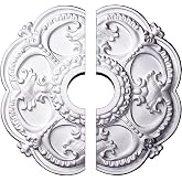 18"OD x 3 1/2"ID x 1 1/2"P Rotherham Ceiling Medallion, Two Piece (Fits Canopies up to 3 1/2")