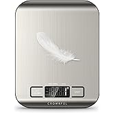 CROWNFUL Food Scale, 11lb Digital Kitchen Scales Weight Ounces and Grams for Cooking and Baking, 6 Units with Tare Function (