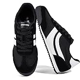 LUCKY STEP Women's Fashion Sneakers Thin Sole Lace up Tennis Shoes Lightweight Walking Running Gym Workout Classic Retro Footwear Anti Slip Trainers