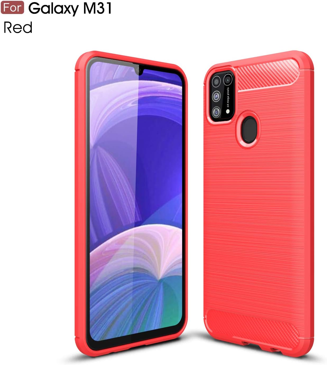 POPUPE for Samsung Galaxy M31 Case,Brushed Fiber Non-Slip Back Shell Soft TPU Anti-Collision Anti-Fingerprint with [ Four Corner Airbag] Case for Samsung Galaxy M31 (C)