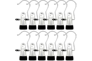 SYLROAL Boot Hangers for Closet, 12 Pack Hanging Hooks for Laundry, Towel Clips Boot Organizer for Home and Travel, Clothespins Clip Hangers for Pants Hats Socks Gloves